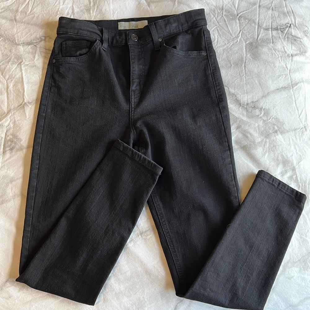 Topshop Moto Jamie Black Skinny Jeans Size 28